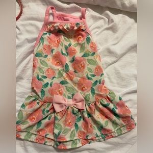 Pink floral dog dress